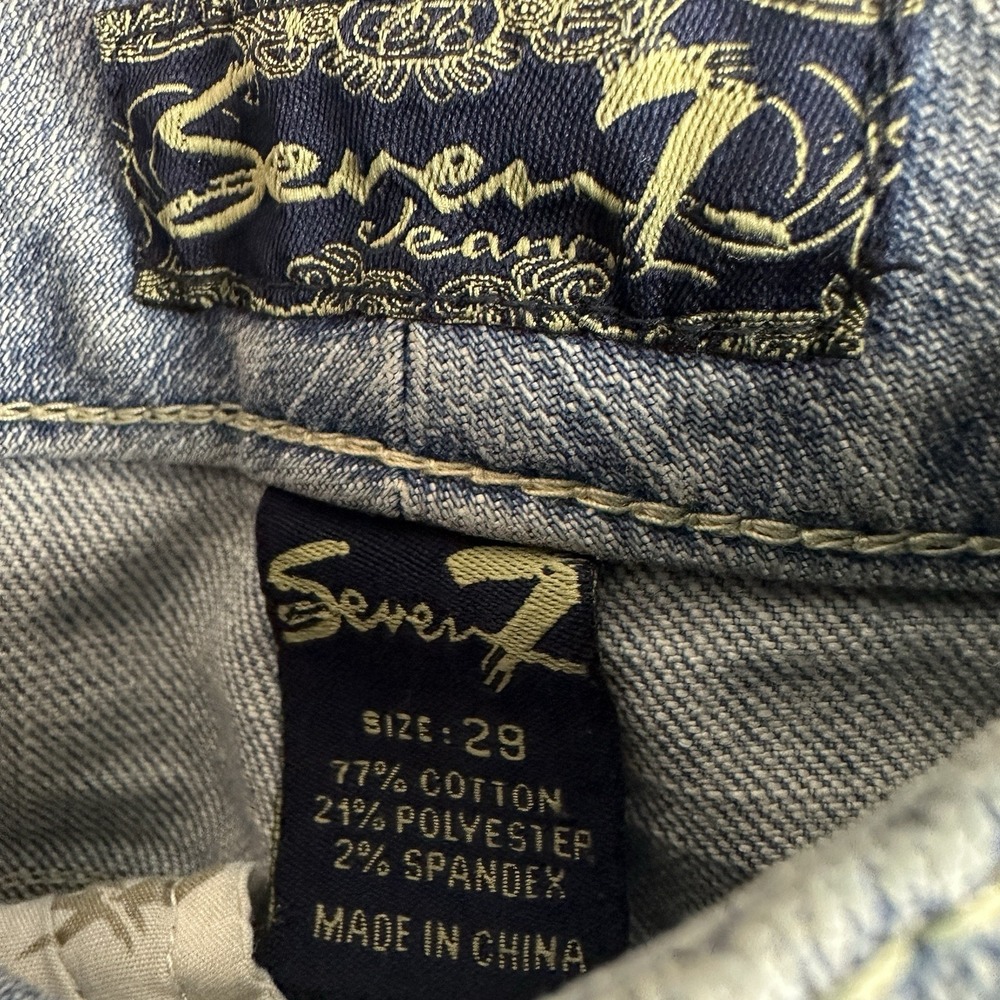 Seven7 Jeans Womens 29 Light Wash Flare Leg Stretch Denim Low Rise Y2K - Picture 6 of 16